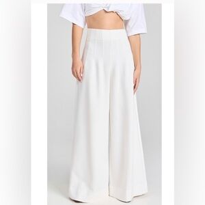 STAUD Cream Wide-Leg Caleb Pants